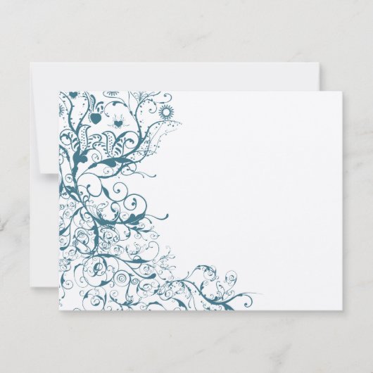 Blauwgroen vogels en zwemvogels die RSVP-Kaart wed RSVP Kaartje (Voorkant)