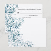 Blauwgroen vogels en zwemvogels die RSVP-Kaart wed RSVP Kaartje (Voorkant / Achterkant)