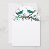 Blauwgroen vogels extra Blauwgroen lederen bruilo Kaart (Achterkant)