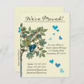 Blauwgroen vogeltjes die we hebben verplaatst Aankondigingskaart (Voorkant / Achterkant)