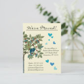 Blauwgroen vogeltjes die we hebben verplaatst Aankondigingskaart (Staand voorkant)