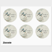  Blauwgroen vogeltrekzegel Ronde Sticker (Vel)