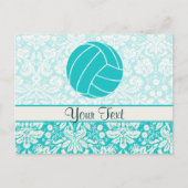 Blauwgroen volleybal briefkaart (Voorkant)