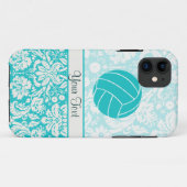 Blauwgroen volleybal Case-Mate iPhone case (Achterkant (horizontaal))