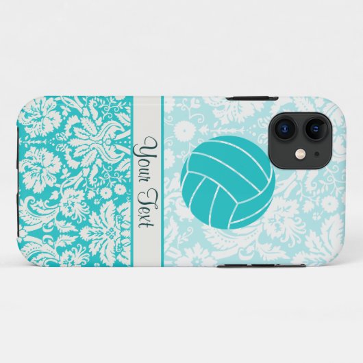 Blauwgroen volleybal Case-Mate iPhone case (Achterkant (horizontaal))