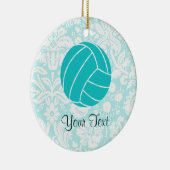 Blauwgroen volleybal keramisch ornament (Rechts)