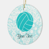 Blauwgroen volleybal keramisch ornament (Links)
