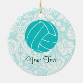 Blauwgroen volleybal keramisch ornament (Achterkant)