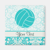 Blauwgroen volleybal magneet (Voorkant)