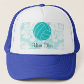 Blauwgroen volleybal trucker pet (Voorkant)