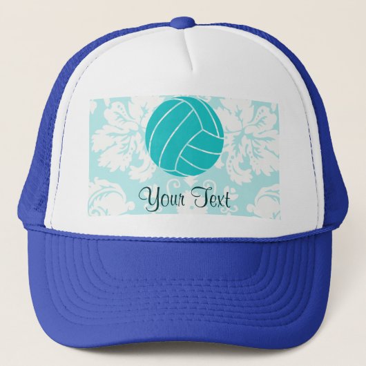 Blauwgroen volleybal trucker pet (Voorkant)