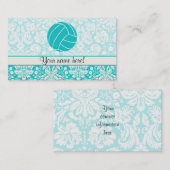 Blauwgroen volleybal visitekaartje (Voorkant / Achterkant)