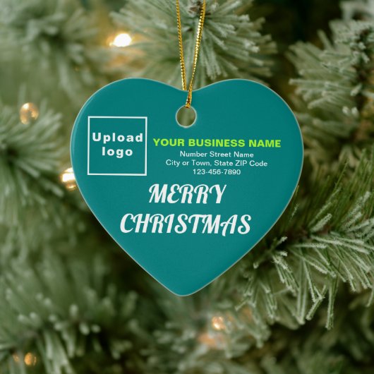 Blauwgroen vorm van het groene hart voor kerstmis keramisch ornament (Boom)