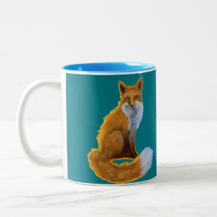 Blauwgroen vossenMok Tweekleurige Koffiemok