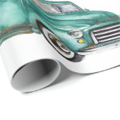  Blauwgroen Vrachtwagen Cadeaus kerstboom Cadeaupapier (Rol Hoek)