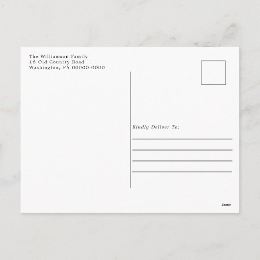 Blauwgroen vrachtwagen met krans Vrolijk Kerstfee Feestdagenkaart (Achterkant)