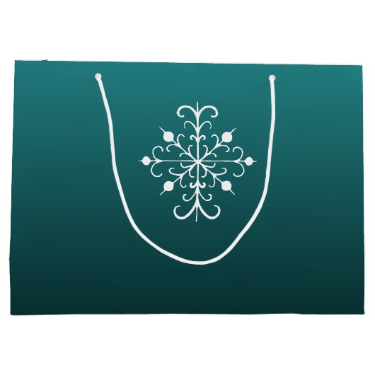 Blauwgroen Vrede op Aarde Kerstmis Gift Bag Groot Cadeauzakje (Achterkant)