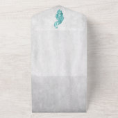 Blauwgroen vredeshuwelijk in één uitnodiging (Buitenkant)