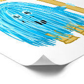 Blauwgroen vredesteken poster (Hoek)