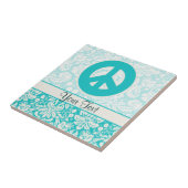 Blauwgroen vredesteken tegeltje (Zijkant)