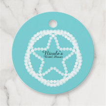 Blauwgroen Vrijgezellenfeest met witte parelster