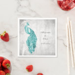 Blauwgroen Vrijgezellenfeest Peacock Napkins Servet<br><div class="desc">Pas een uniek servet aan voor je trouwreceptie of vrijgezellenfeest gasten met een set Blauwgroen Peacock Vrijgezellenfeest Napkins. Het Napkin-ontwerp is voorzien van een elegante pauw tegen een kwetsbare foliage- en slijmachtergrond. Pas de bruidegom en de bruidnamen aan samen met de trouwdatum. Extra trouwbenodigdheden zijn ook beschikbaar bij dit ontwerp....</div>