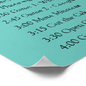 Blauwgroen Vrijgezellenfeest 🌸 Reisschema Poster (Hoek)