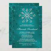 BLAUWGROEN VRIJGEZELLENFEEST SNOWFLAKE KAART (Voorkant / Achterkant)