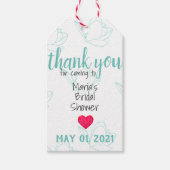 Blauwgroen Vrijgezellenfeesten Labels met Twine Cadeaulabel (Voorkant)