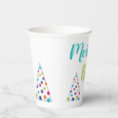 Blauwgroen Vrolijk en Helder Kerstmis Papieren Bekers (Rechts)