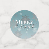 Blauwgroen vrolijke en heldere sneeuwvlokken kerst confetti (Kleine voorkant)