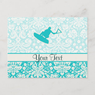 Blauwgroen Wakeboarder Briefkaart