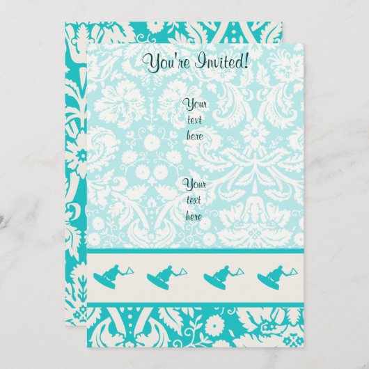 Blauwgroen Wakeboarder Kaart (Voorkant / Achterkant)