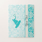 Blauwgroen Wakeboarder Legpuzzel (Verticaal)