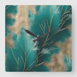 Blauwgroen wandklok - Blauwgroen wandklok voor thu