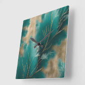 Blauwgroen wandklok - Blauwgroen wandklok voor thu (Hoek)