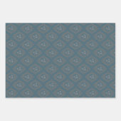 Blauwgroen wandtapijt Rococo Mandala Elegant Ogee  Inpakpapier Vel (Voorkant 3)