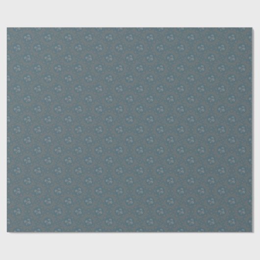 Blauwgroen wandtapijt Rococo Mandala Elegante Art  Cadeaupapier (Vlak)