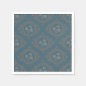 Blauwgroen wandtapijt Rococo Mandala Ogee Damask D Servet (Voorkant)