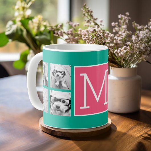 Blauwgroen & warm roze instagram 8 Monogram fotoco Koffiemok