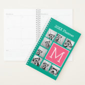 Blauwgroen & warm roze instagram 8 Monogram fotoco Planner (Display)