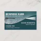 Blauwgroen wasbubbels onder druk Wasreiniging Visitekaartje (Voorkant)