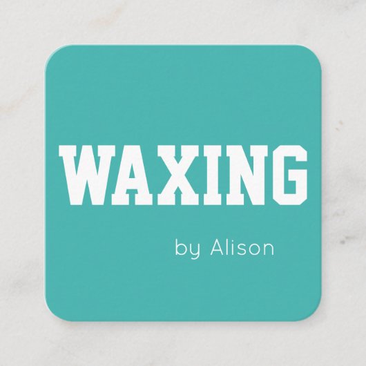  blauwgroen wassen of ander beroep vierkante visitekaartje (Voorkant)