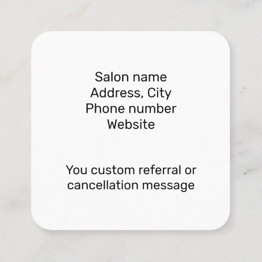  blauwgroen wassen of ander beroep vierkante visitekaartje (Achterkant)