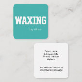  blauwgroen wassen of ander beroep vierkante visitekaartje (Voorkant / Achterkant)