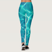 Blauwgroen water, personaliseer witte tekst of naa leggings (Achterkant)