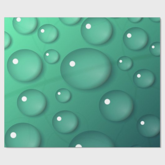 Blauwgroen waterdruppelstructuur cadeaupapier (Vlak)