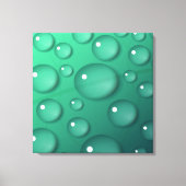 Blauwgroen waterdruppelstructuur canvas afdruk (Voorkant)
