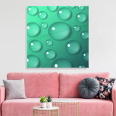 Blauwgroen waterdruppelstructuur canvas afdruk (Insitu (Woonkamer))
