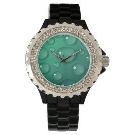 Blauwgroen waterdruppelstructuur horloge